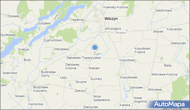 mapa Wilczogóra Kolonia, Wilczogóra Kolonia na mapie Targeo